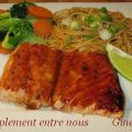 Saumon laqué à la sauce au miel et Miso