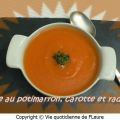 Potage au potimarron, carotte et radis noir