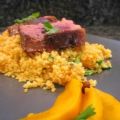 Canard au miel, couscous mangue et coriandre,[...]