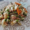 risotto aux fruits de mer et petits légumes