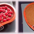 Entremet Coeur bavarois chocolat framboise