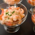 Verrines de crevettes, pamplemousse cocktail