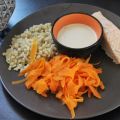 Saumon, blé et carottes à la crème d'ail au[...]