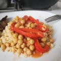 Pois chiches et poivrons au lait de coco