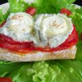 Tartine tomate, chorizo et fromage de chèvre