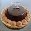 Entremet caramel et chocolat au lait