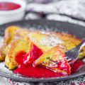 Pain perdu aux fraises et menthe à ma façon