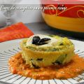 Petits flans de courgettes sauce poivron rouge
