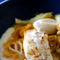Dos de cabillaud, mousseline de patate douce et[...]