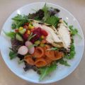 saumon glavlax, salsa fraises tomates mangue...