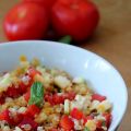 Salade quinoa, boulgour et lentilles corail