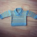 Tricot newbie - Pull bébé col châle