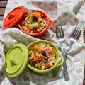 Salade printanière bulgur quinoa crevettes