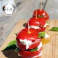 Millefeuilles tomate, mozarelle, basilic