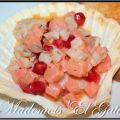 Tartare de saumon et saint jacques exotique