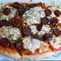 Pizza poivrons-chorizo, Recette Ptitchef
