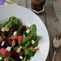 Salade d'épinard, betterave et fromage frais