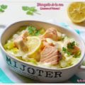 Blanquette de la mer: saumon-poireau (sauce vin[...]