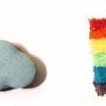 Rainbow cake framboise, vanille et myrtille