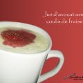 Jus d’avocat avec coulis de fraise