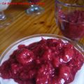 Verrine de fromage blanc et framboises sucrées