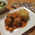 Boulettes de poulet, sauce à l’orange