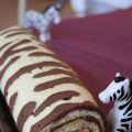 Roulé zèbre au chocolat au caramel et pralin