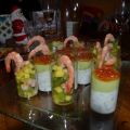 Verrines kiwi, mangue crevette