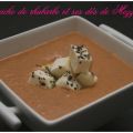 Gaspacho de rhubarbe et ses dés de mozzarella