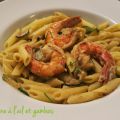 Penne à l'ail et gambas