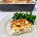 Gratin de pain de mie au poireau et bacon