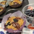 Muffins aux bleuets, bananes et chocolat noir