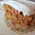 GÂTEAU AUX CAROTTES, COMPOTE DE POMMES ET GRUAU