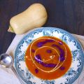 Soupe de butternut et patate douce violette