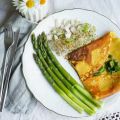 Asperges vertes et galette/omelette à la farine[...]