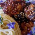 Agneau aux violettes et aux graines de sésame