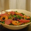Salade grenade pamplemousse crevettes