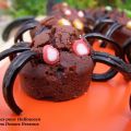 Araignées muffins chocolat pour Halloween