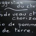 Ris de veau, chorizo et trio de pommes de terre.