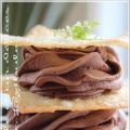 Mousse chocolat et café en étagé de wontons,[...]