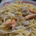 Spaghetti chicons saumon fumé